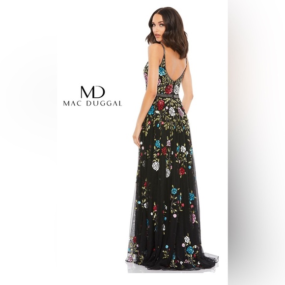 Mac Duggal 5400D black multicolor Size 4 - Picture 4 of 11